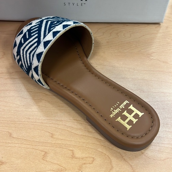 haute hippie Blue Aztec Embro Slide Sandals - Picture 6 of 10